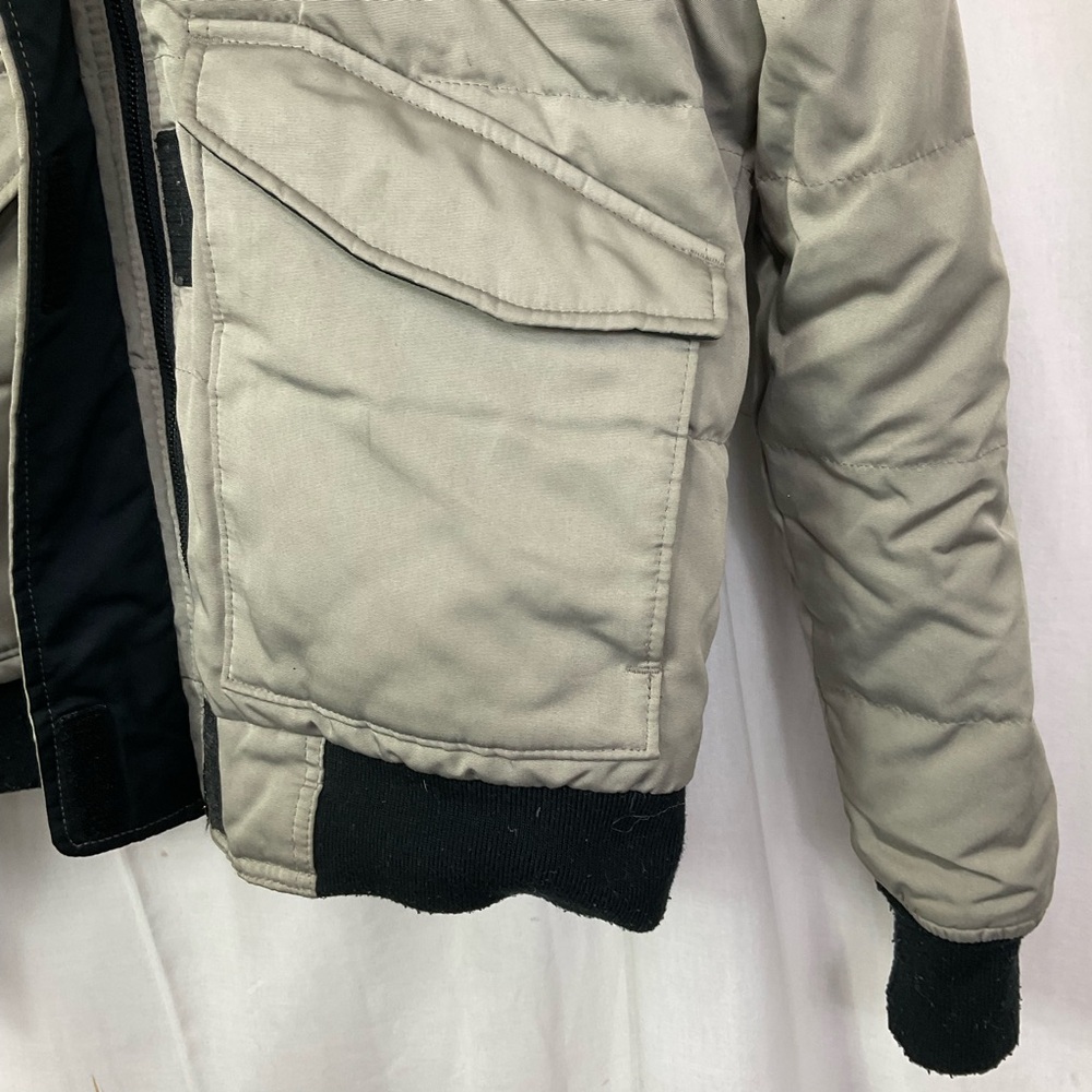 Hollister Gray Black Faux Fur Trim Hooded Ultimate Puffer Bomber Jacket Size S - Picture 8 of 15